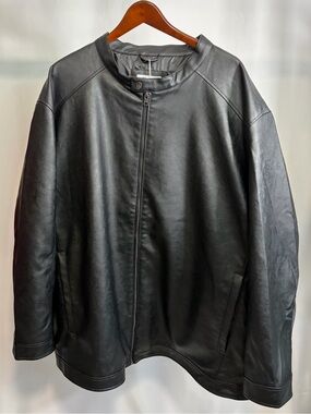 Jack & Jones Black Faux Leather Moto Jacket 5XL NWT